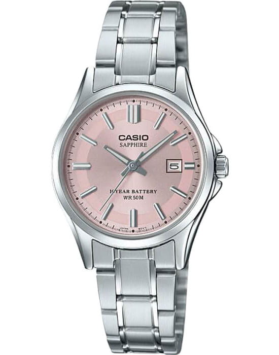 Casio Casio Collection LTS-100D-4A  LTS-100D-4AVEF кварцевые женские часы розовый циферблат, браслет нержавеющая сталь — вид спереди