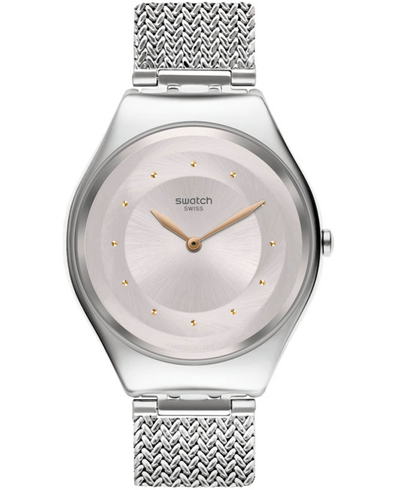 Swatch Swatch Skin Irony SYXS117M  SYXS117M кварцевые женские часы серебристый циферблат, браслет нержавеющая сталь — вид спереди