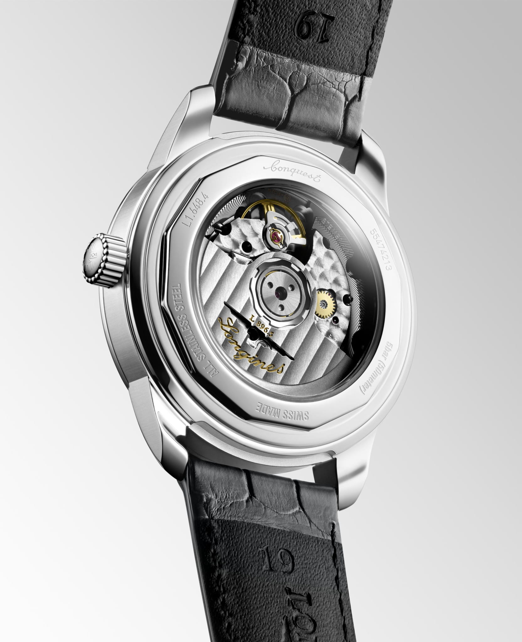 Longines Longines Heritage L1.648.4.62.2  — детали корпуса и кожаный