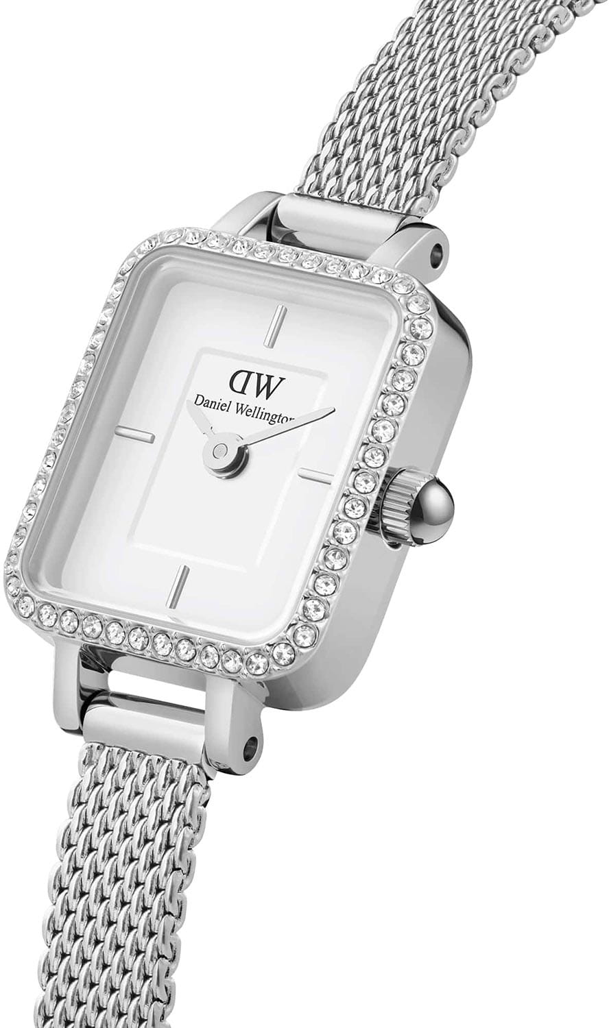 Daniel Wellington Daniel Wellington Quadro Mini Lumine Bezel Silver DW00100732, quadro швеция женские часы на браслете нержавеющая сталь боковой вид
