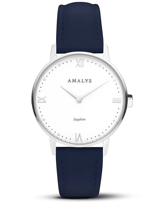 Amalys Amalys Kelly AMW-188  AMW-188 кварцевые женские часы белый циферблат, браслет кожаный — вид спереди