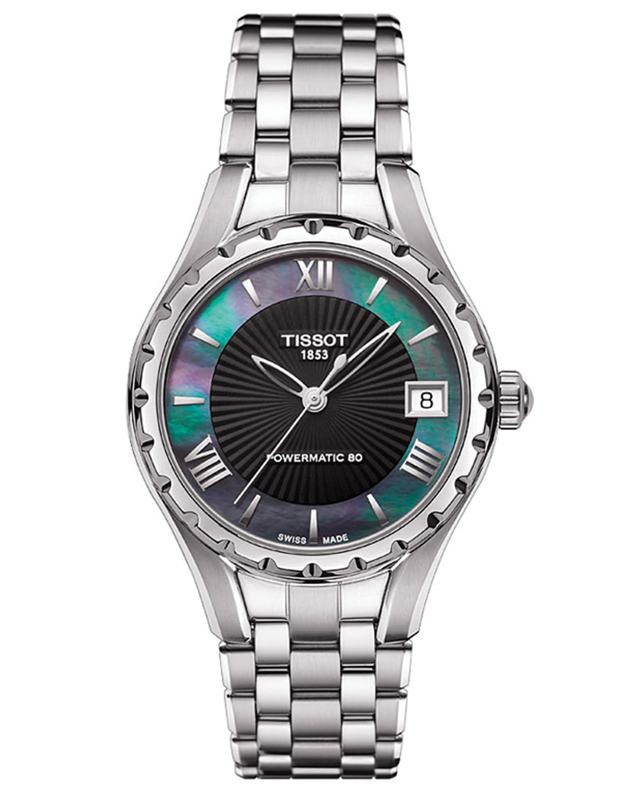 Tissot Tissot T-Trend Lady T072.207.11.128.00  T0722071112800 кварцевые женские часы перламутровый циферблат, браслет нержавеющая сталь — вид спереди