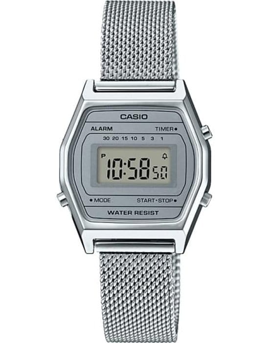 Casio Casio Collection LA690WEM-7EF  LA690WEM-7EF кварцевые мужские часы серый циферблат, браслет нержавеющая сталь — вид спереди