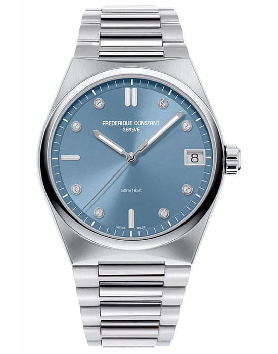 Frederique Constant Frederique Constant Highlife FC-240LND2NH6B  FC-240LND2NH6B кварцевые женские часы голубой циферблат, браслет нержавеющая сталь — вид спереди