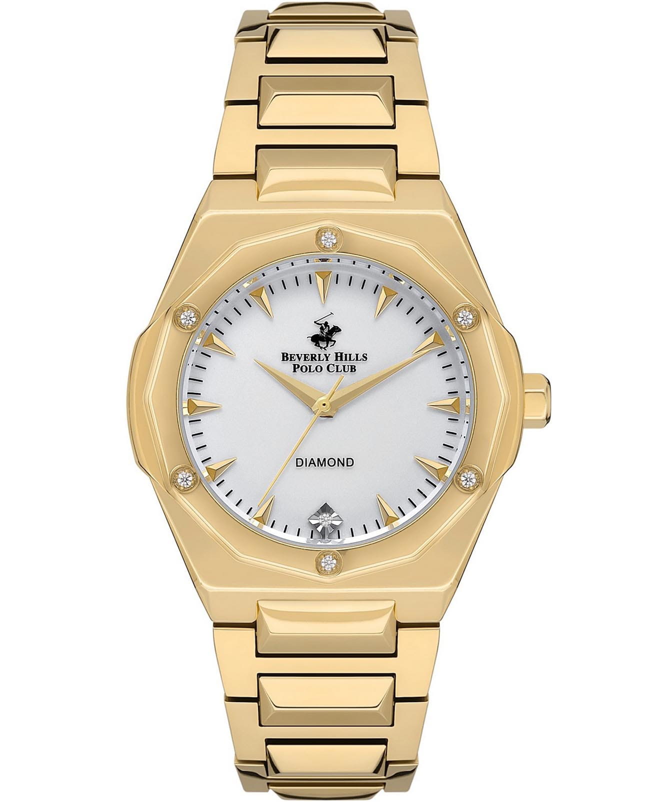 Beverly Hills Polo Club Beverly Hills Polo Club BP3561X.110  BP3561X.110 кварцевые женские часы белый циферблат, браслет нержавеющая сталь с ip-покрытием — вид спереди
