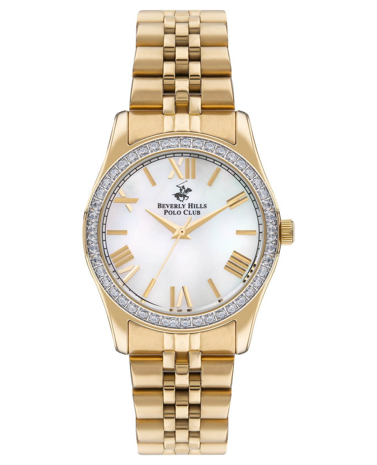 Beverly Hills Polo Club Beverly Hills Polo Club BP3383C.120  BP3383C.120 кварцевые женские часы перламутровый циферблат, браслет нержавеющая сталь с ip-покрытием — вид спереди