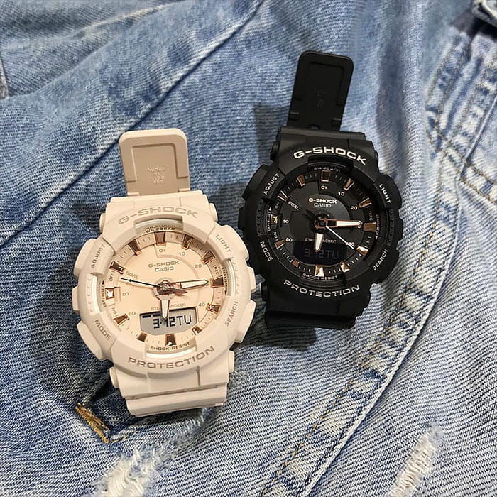 Casio GMA-S130PA-1A женские часы застежка крупным планом