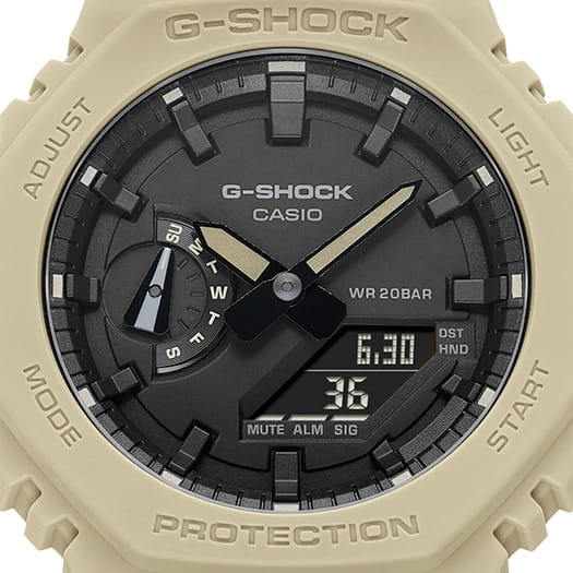 Casio Casio G-Shock GA-2100-5A электронные мужские часы часы крупный план черный циферблата