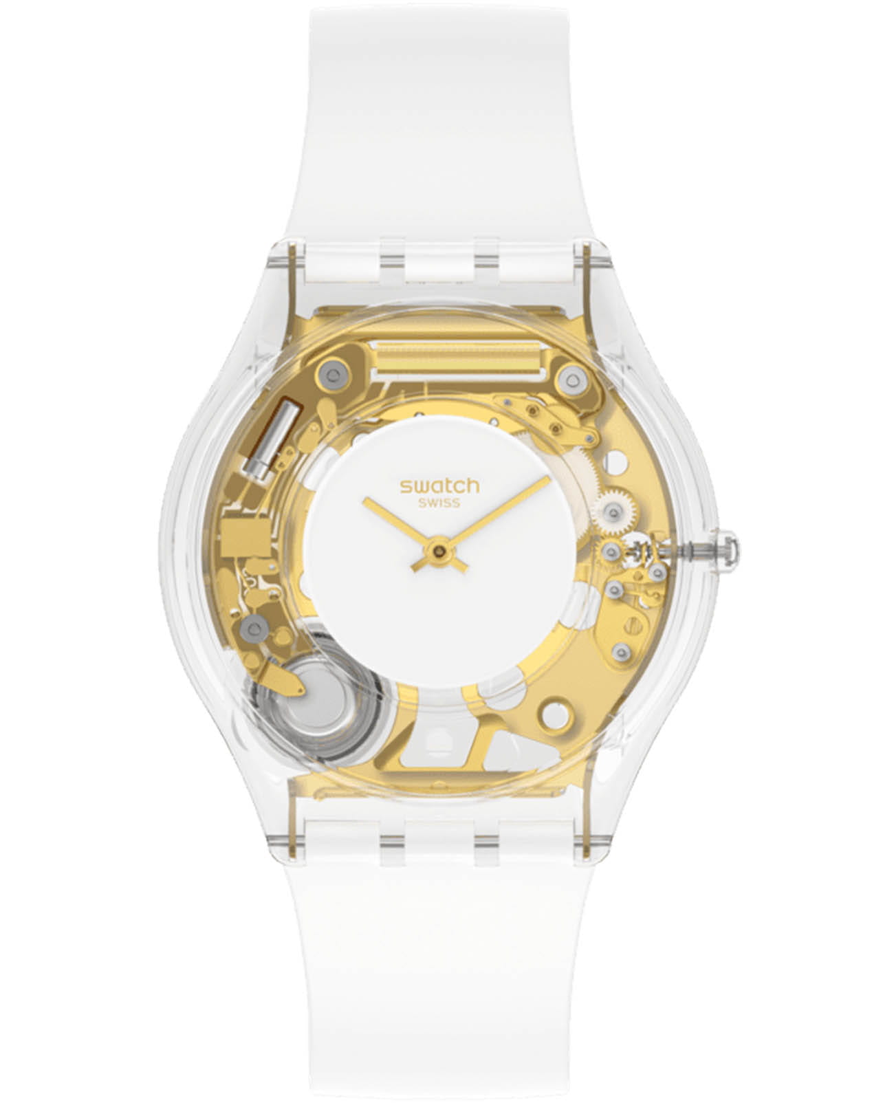 Swatch Swatch Skin Classic Biosourced SS08K106-S14  SS08K106-S14 кварцевые женские часы желтый циферблат, браслет силикон — вид спереди