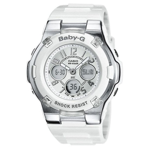 Casio Casio Baby-G BGA-110-7B  BGA-110-7B кварцевые женские часы белый циферблат, браслет пластик — вид спереди