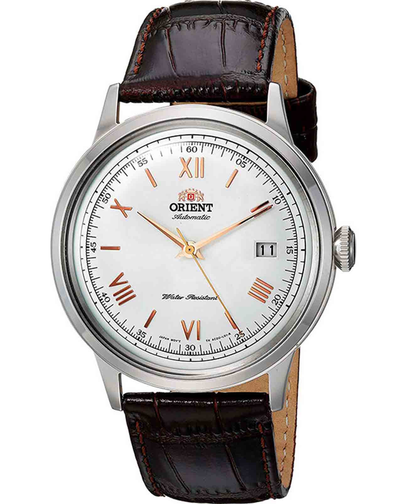 Orient Orient Automatic AC00008W  AC00008W механические мужские часы белый циферблат, браслет кожаный — вид спереди