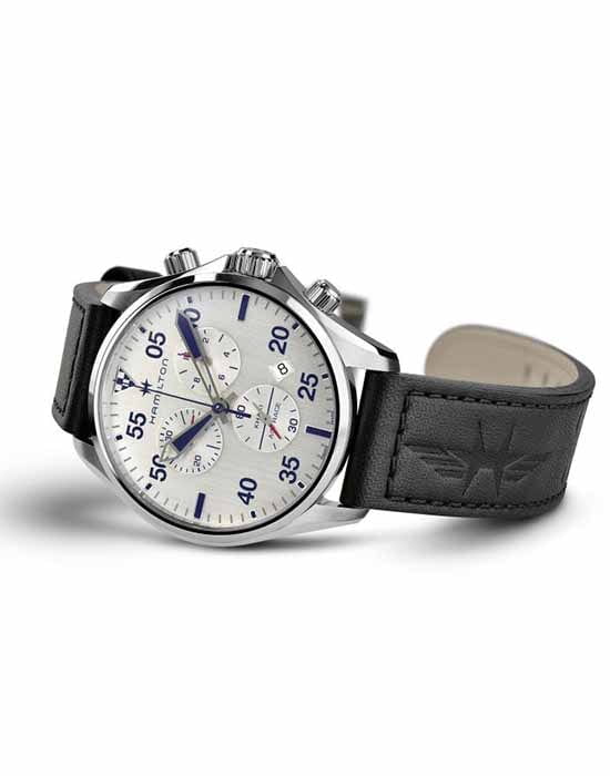 Hamilton Hamilton Khaki Aviation Chrono H76712751 мужские часы серебристый циферблат на запястье