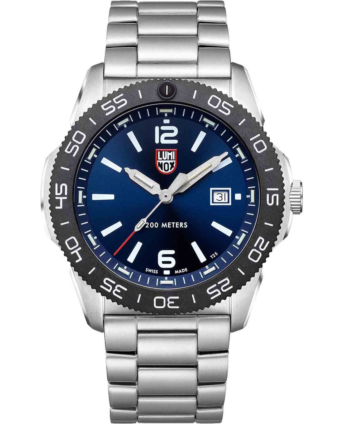 Luminox Luminox Pacific Diver XS.3123  XS.3123 кварцевые мужские часы синий циферблат, браслет нержавеющая сталь 316l — вид спереди