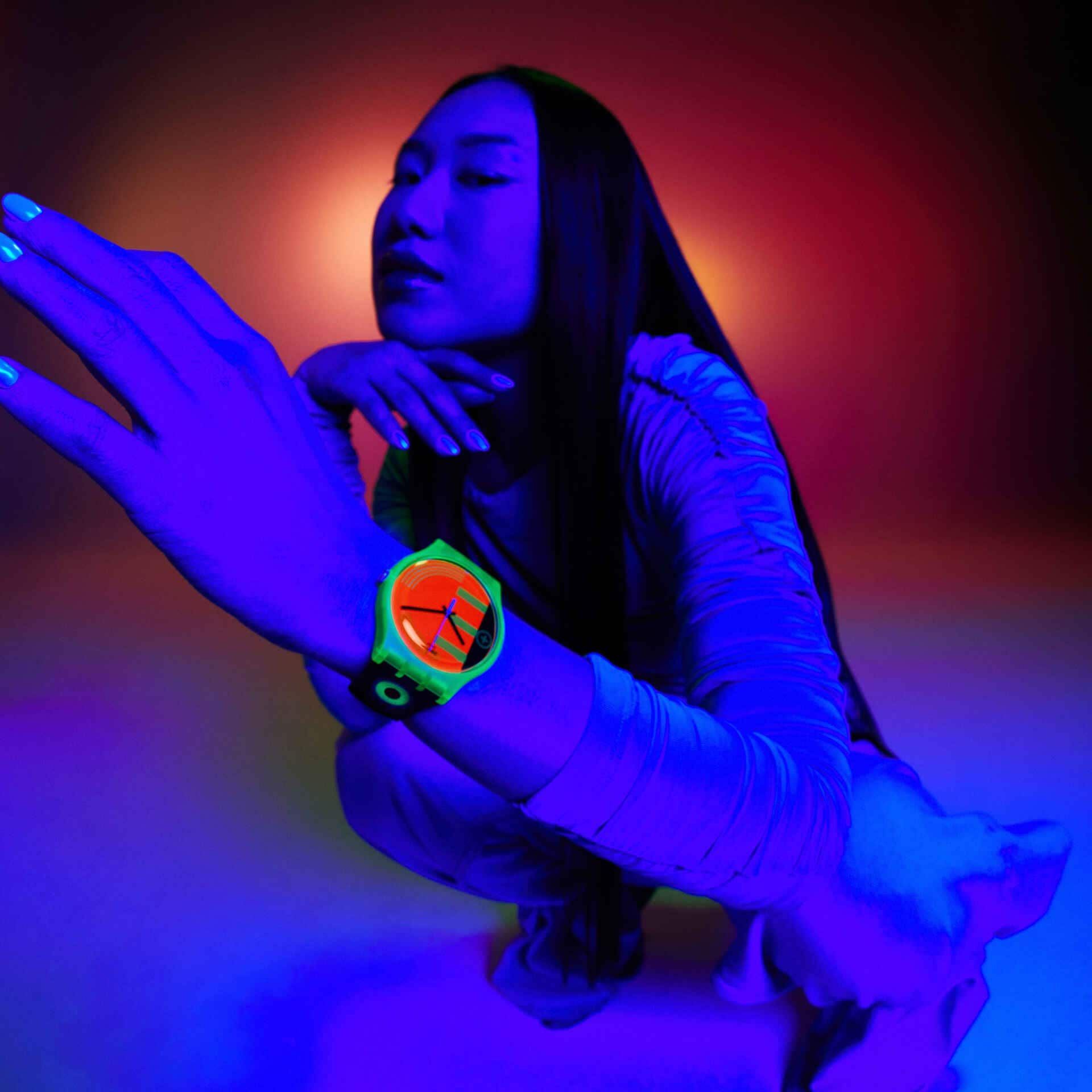 Swatch Swatch New Gent Biosourced SO29G106 кварцевые мужские часы часы крупный план оранжевый циферблата