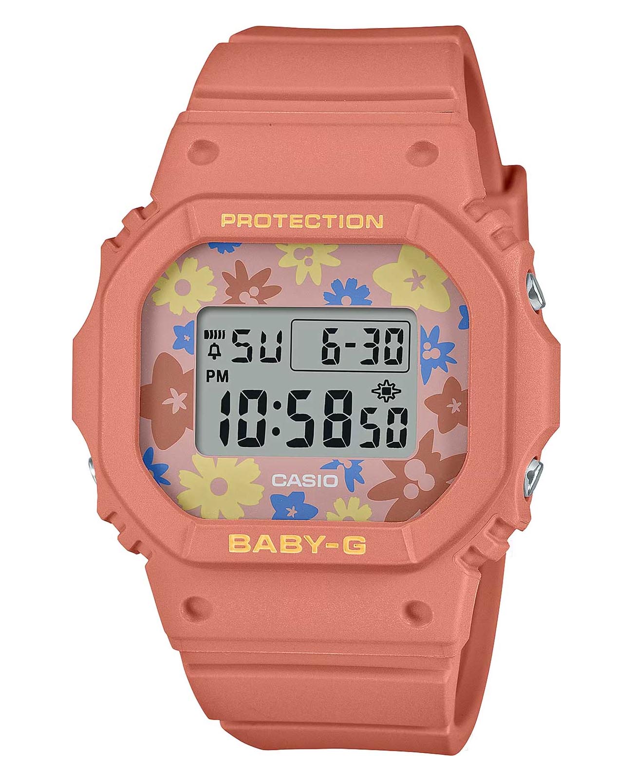 Casio Casio Baby-G BGD-565RP-4  BGD-565RP-4 кварцевые женские часы  циферблат, браслет пластик — вид спереди
