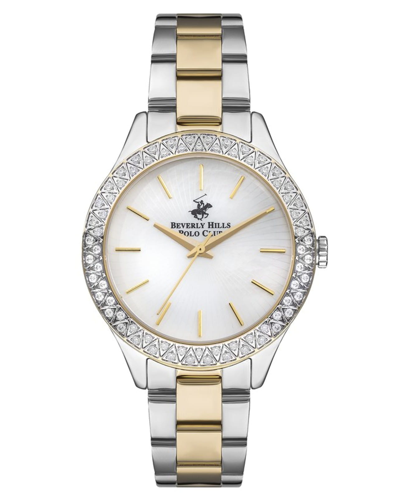 Beverly Hills Polo Club Beverly Hills Polo Club BP3291C.220  BP3291C.220 кварцевые женские часы белый циферблат, браслет сталь с ip покрытием — вид спереди