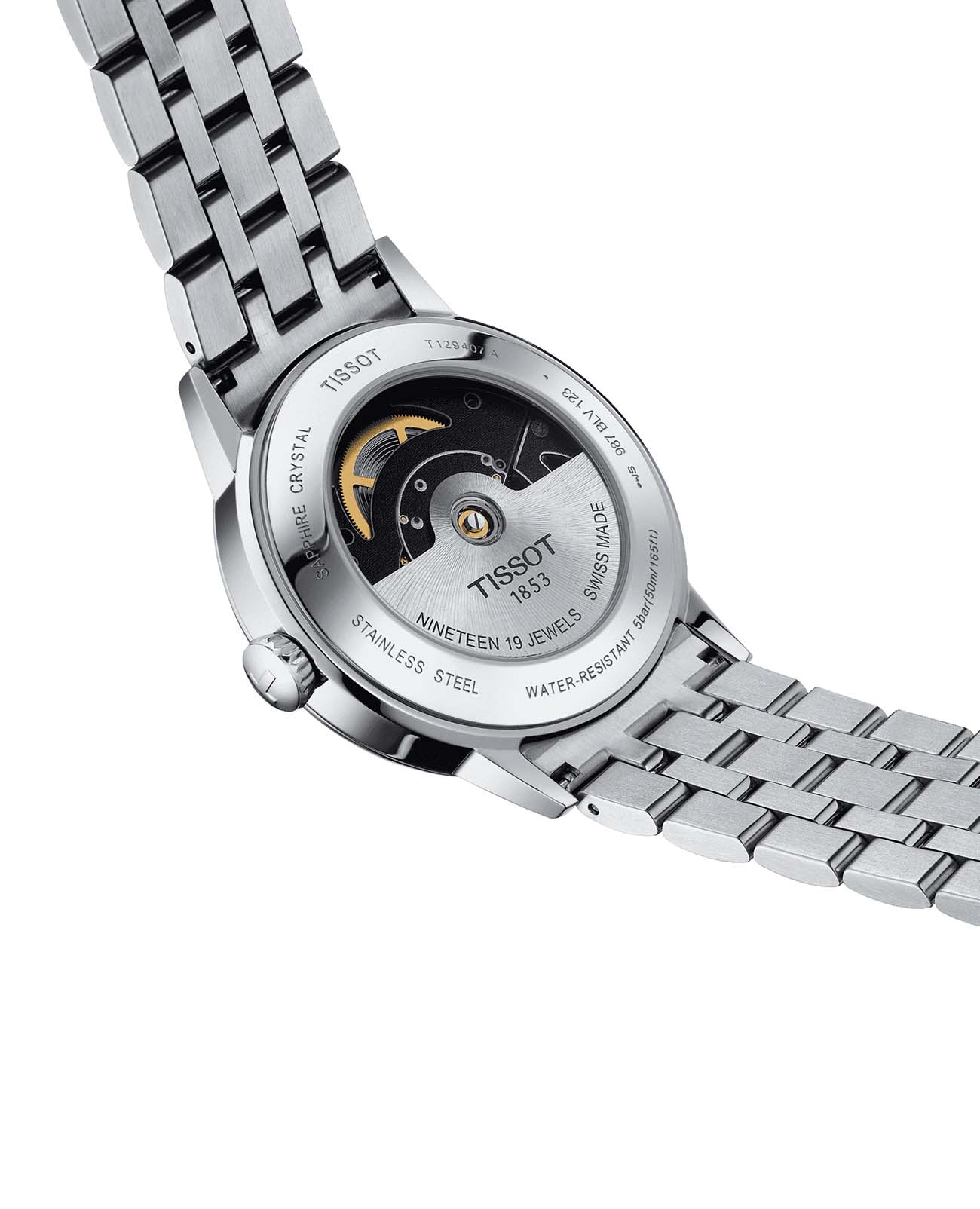 Tissot Tissot Classic Dream Swissmatic T129.407.11.031.00 механические мужские часы часы крупный план серебристый циферблата