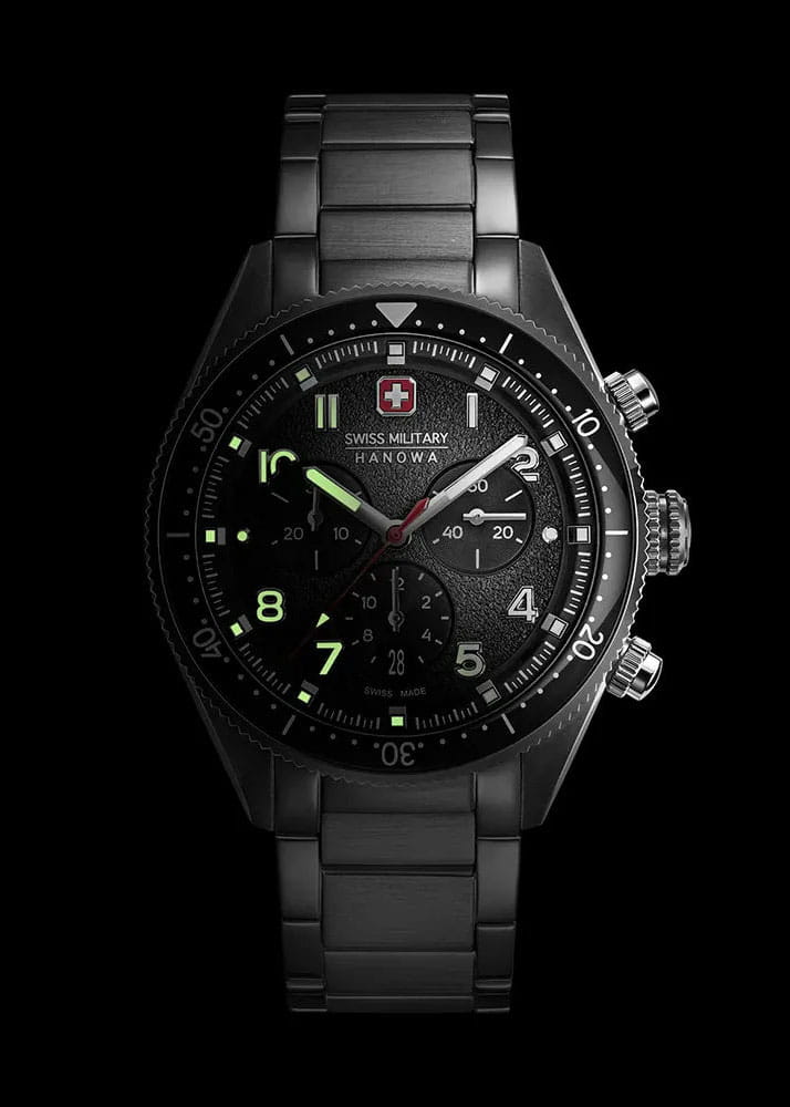 Swiss Military Hanowa Swiss Military Hanowa Greyhound SMWGI0003803, afterburn швейцария мужские часы на браслете нержавеющая сталь боковой вид
