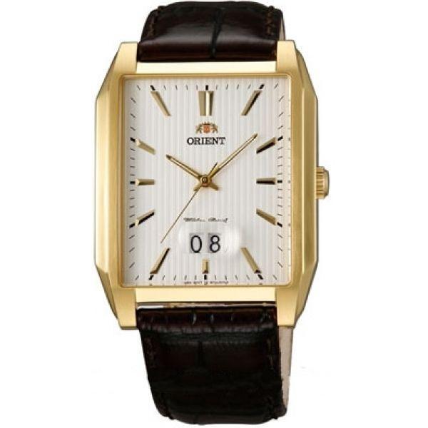 Orient Orient WCAA003W (FWCAA003W)  FWCAA003W  мужские часы белый циферблат, браслет кожа + текстиль — вид спереди