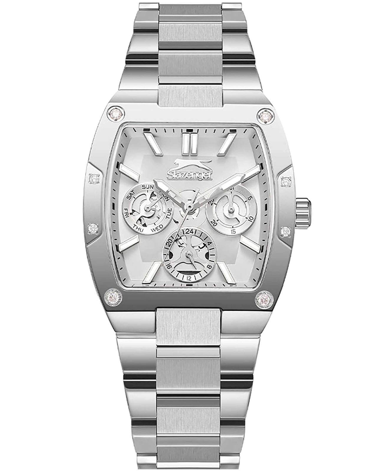 Slazenger Slazenger SL.09.2357.4.01  SL.09.2357.4.01 кварцевые женские часы серебристый циферблат, браслет суперметалл — вид спереди