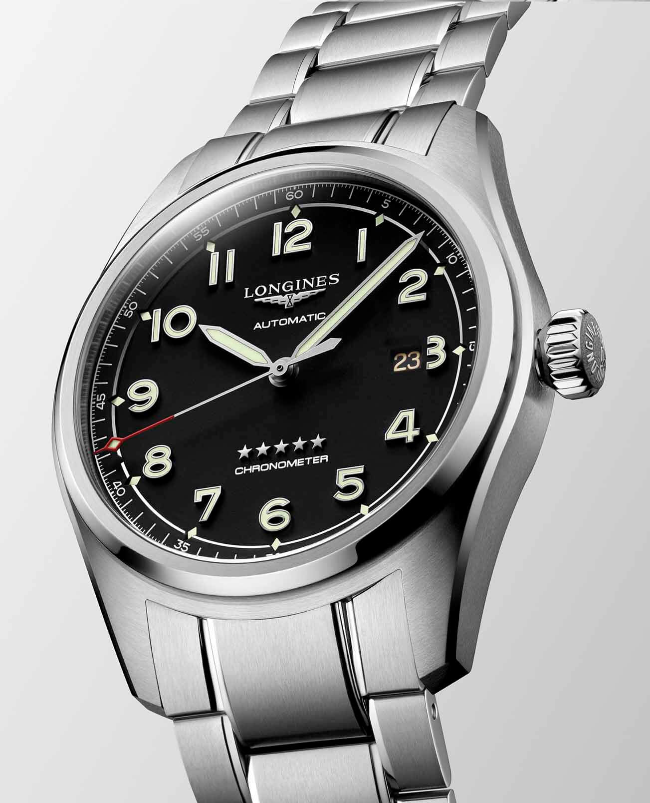 Longines Longines Spirit L3.811.4.53.6, spirit швейцария мужские часы на браслете нержавеющая сталь боковой вид