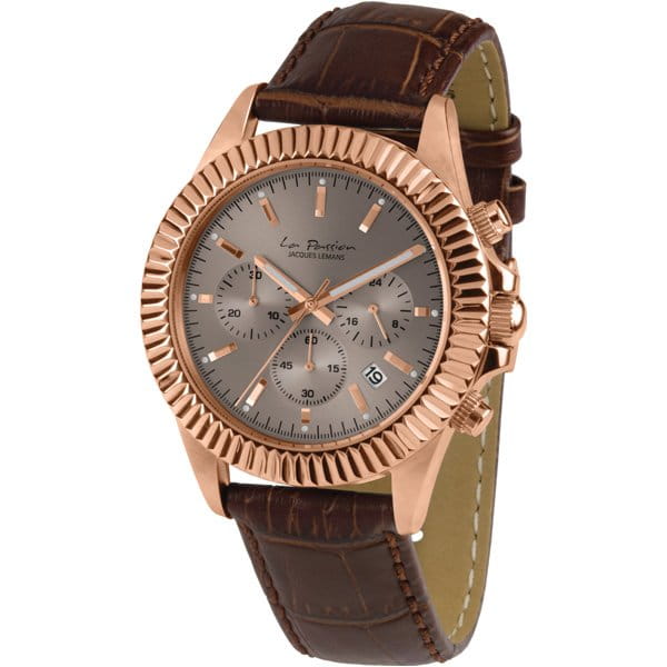 Jacques Lemans Jacques Lemans La Passion LP-111D  LP-111D кварцевые женские часы серый циферблат, браслет кожаный — вид спереди