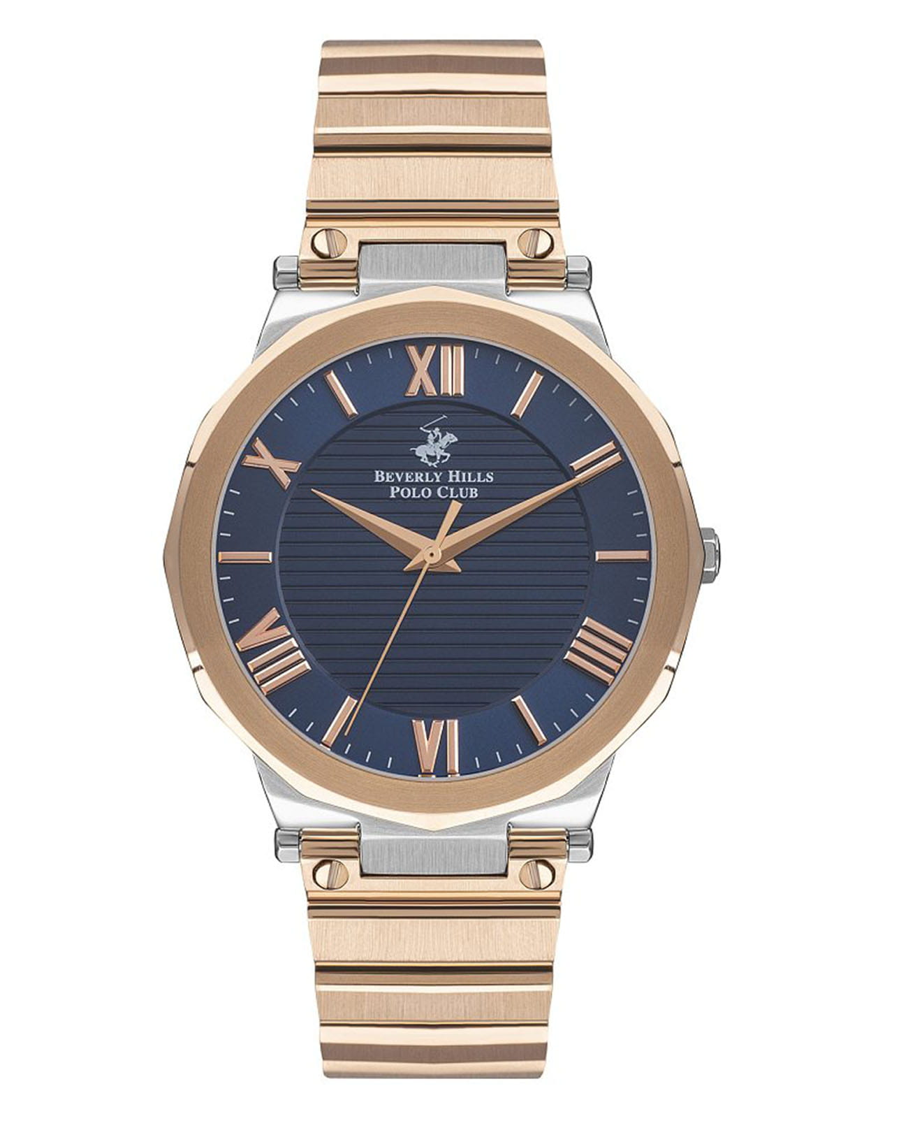 Beverly Hills Polo Club Beverly Hills Polo Club BP3265X.590  BP3265X.590 кварцевые мужские часы синий циферблат, браслет сталь с ip покрытием — вид спереди
