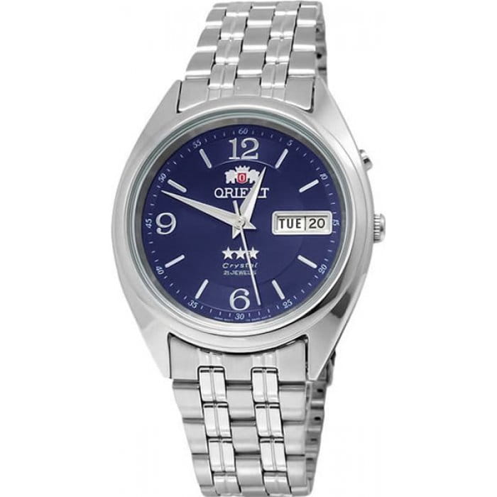 Orient Orient AB0000ED (FAB0000ED)  FAB0000ED механические мужские часы синий циферблат, браслет  — вид спереди