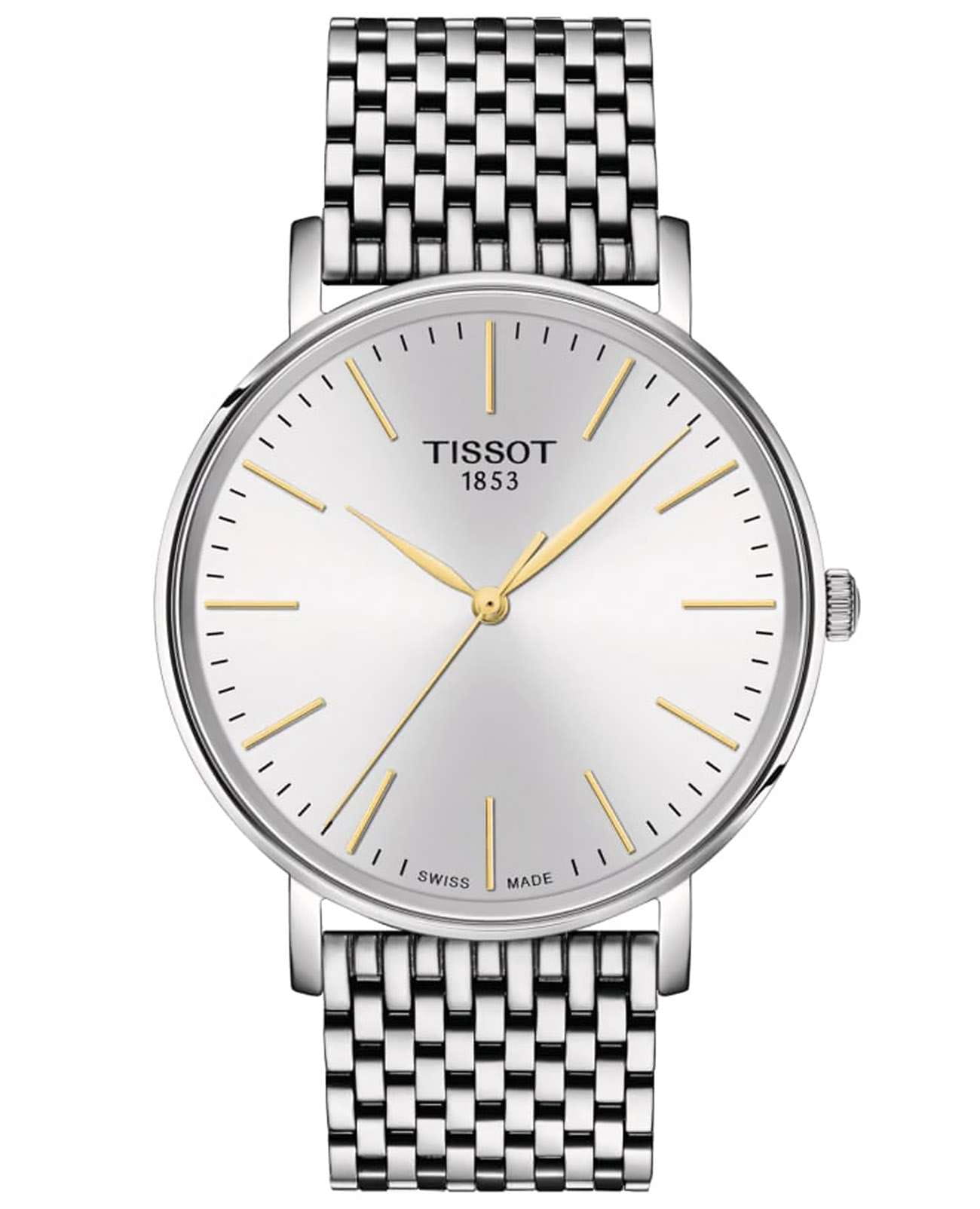 Tissot Tissot Everytime Gent T143.410.11.011.01 Everytime T1434101101101 кварцевые мужские часы серебристый циферблат, браслет нержавеющая сталь — вид спереди