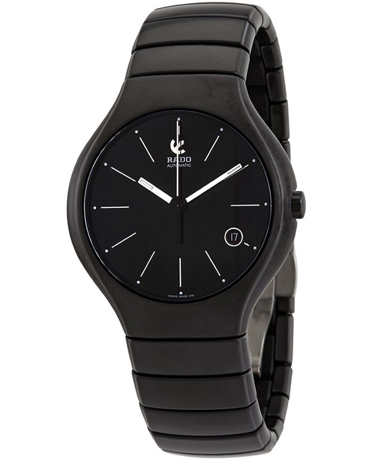 Rado Rado True Automatic R27858152 Automatic R27858152 механические мужские часы черный циферблат, браслет высокотехнологичная плазменная керамика — вид спереди