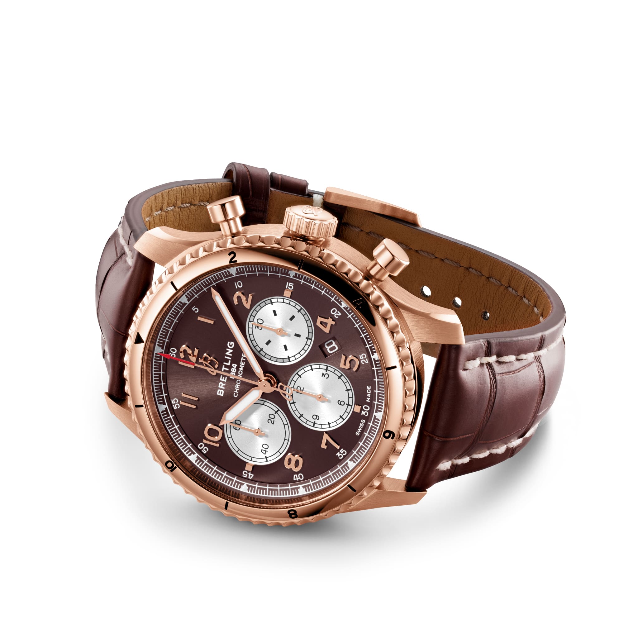 Breitling Breitling Aviator 8 B01 Chronograph 43 RB0119131Q1P1, aviator 8 швейцария мужские часы на браслете кожаный боковой вид