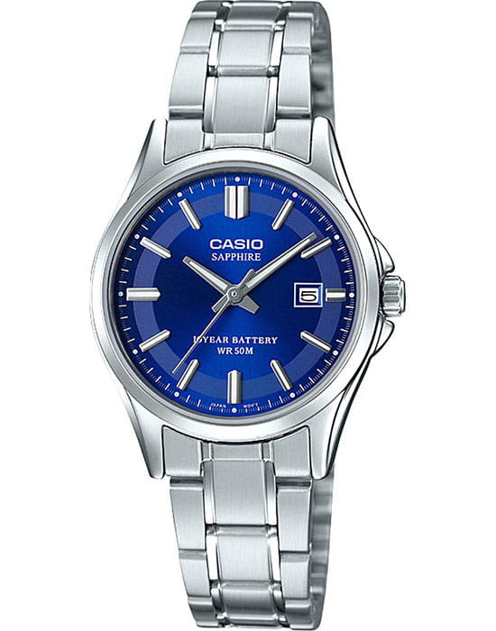 Casio Casio Collection LTS-100D-2A2  LTS-100D-2A2VEF кварцевые женские часы синий циферблат, браслет нержавеющая сталь — вид спереди