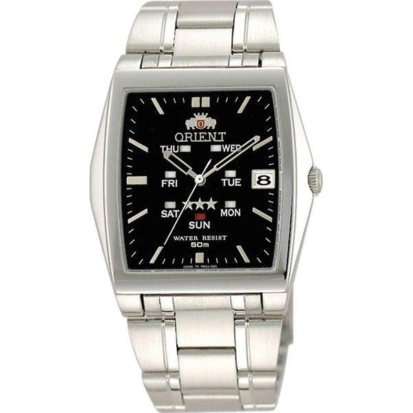 Orient Orient PMAA003B (FPMAA003B)  FPMAA003B механические мужские часы черный циферблат, браслет  — вид спереди