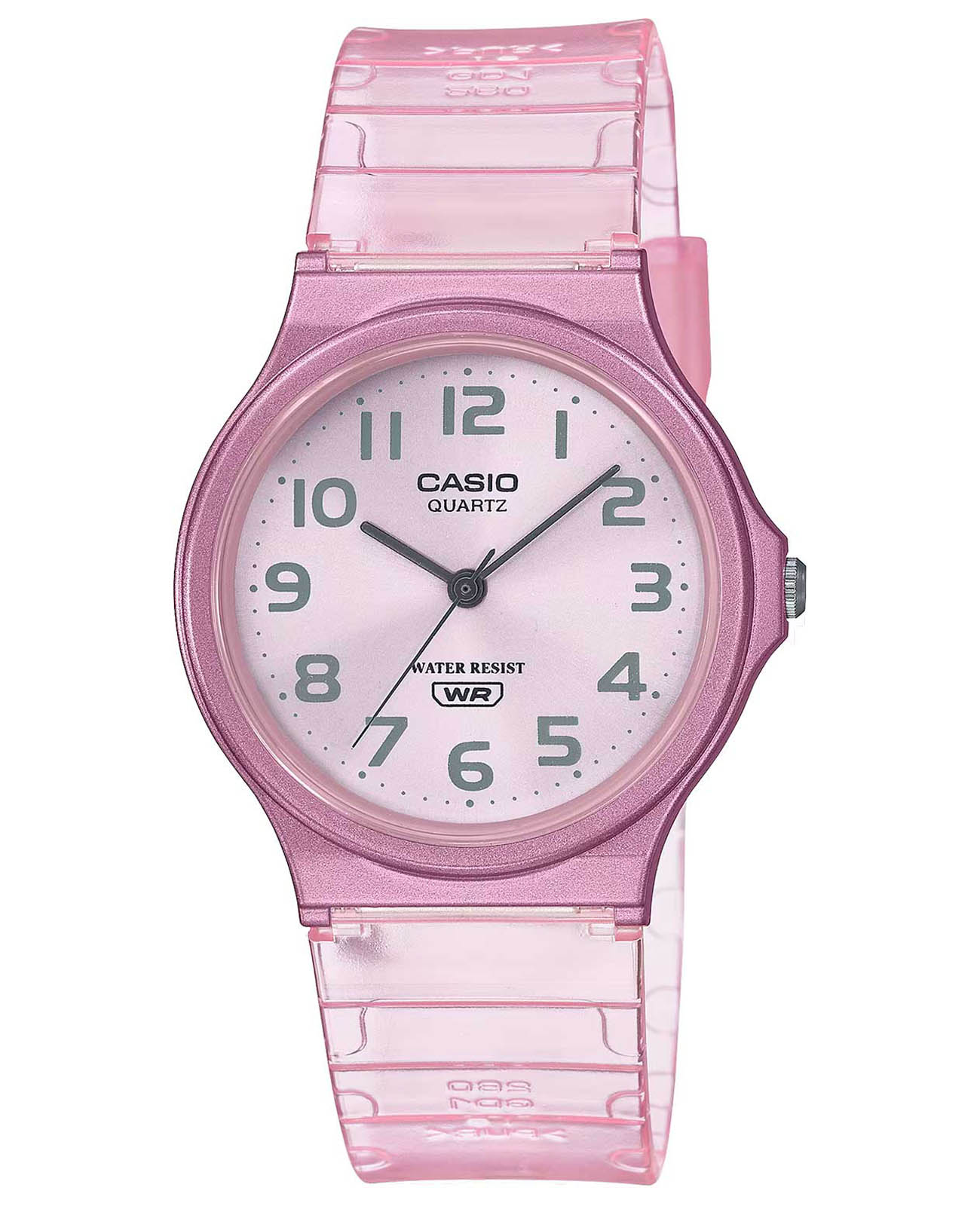 Casio Casio Collection MQ-24S-4BDF (MQ-24S-4B)  MQ-24S-4B кварцевые женские часы розовый циферблат, браслет пластик — вид спереди