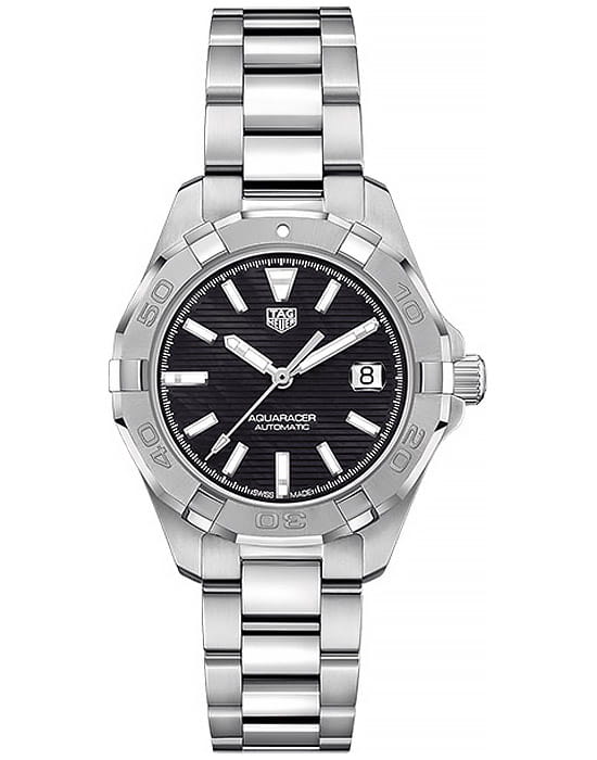 TAG Heuer TAG Heuer Autavia WBD2310.BA0740  WBD2310.BA0740 механические женские часы черный циферблат, браслет нержавеющая сталь — вид спереди