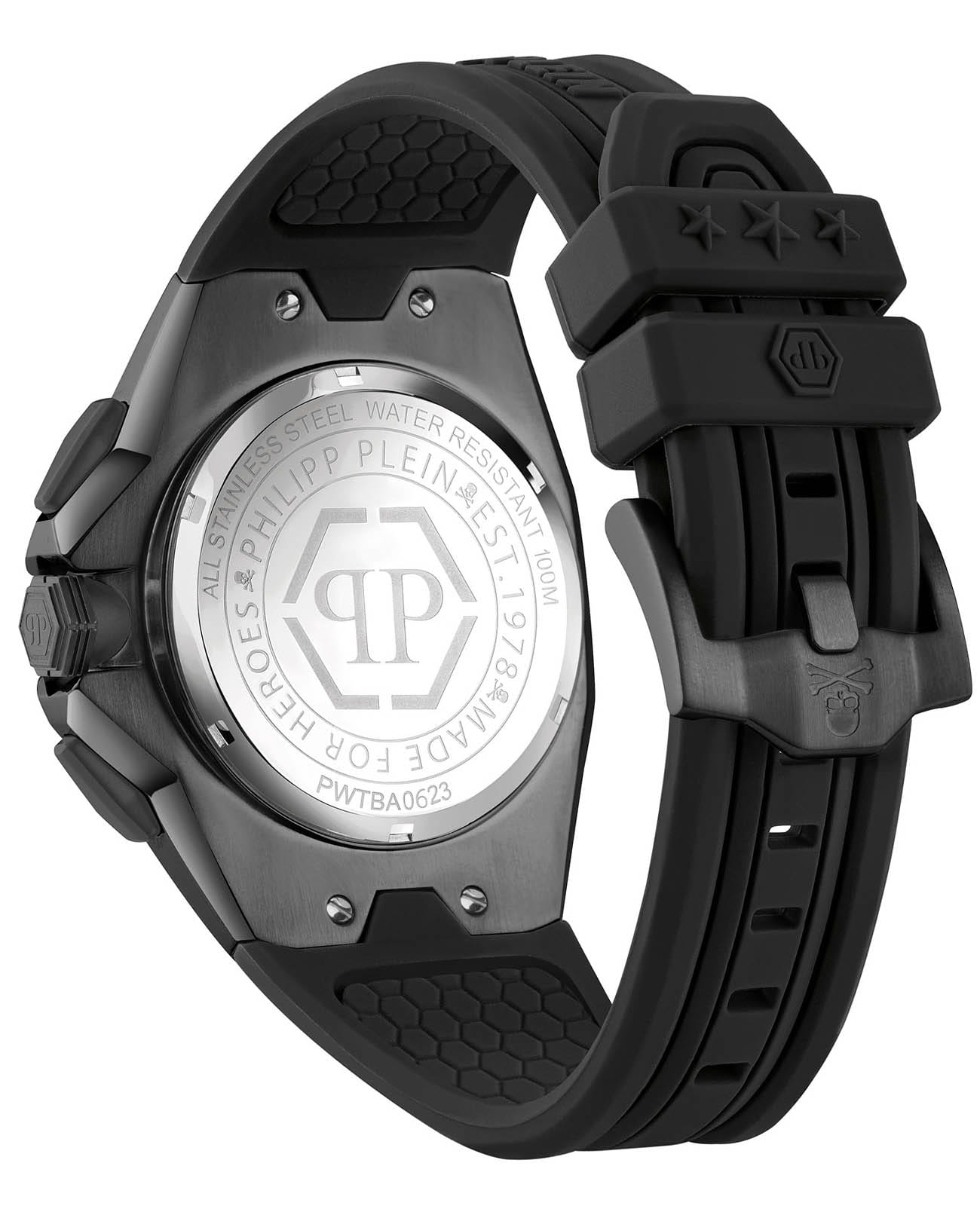 Philipp Plein Philipp Plein Octagon PWTBA0623,  германия мужские часы на браслете силикон боковой вид