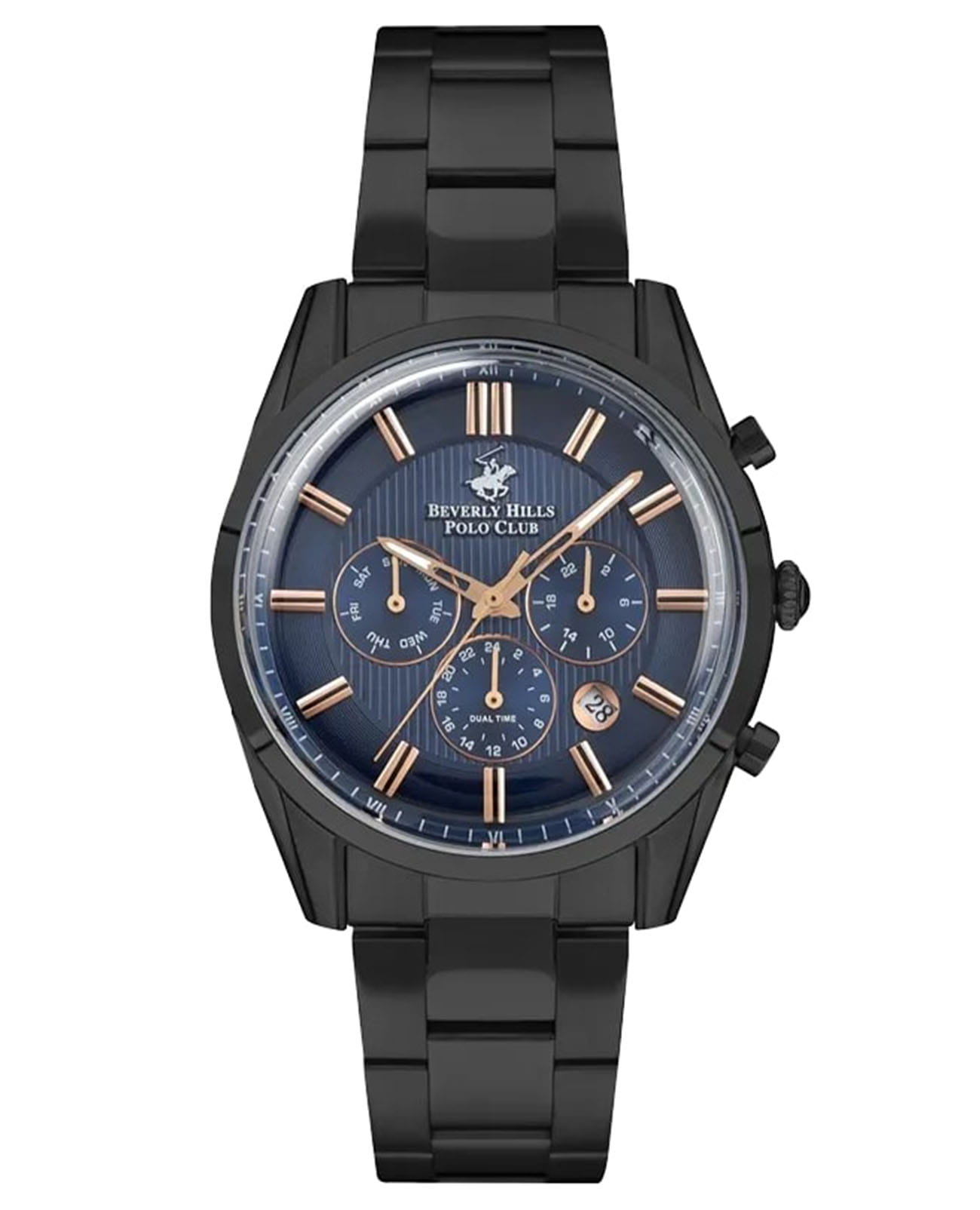 Beverly Hills Polo Club Beverly Hills Polo Club BP3262X.690  BP3262X.690 кварцевые мужские часы синий циферблат, браслет нержавеющая сталь — вид спереди