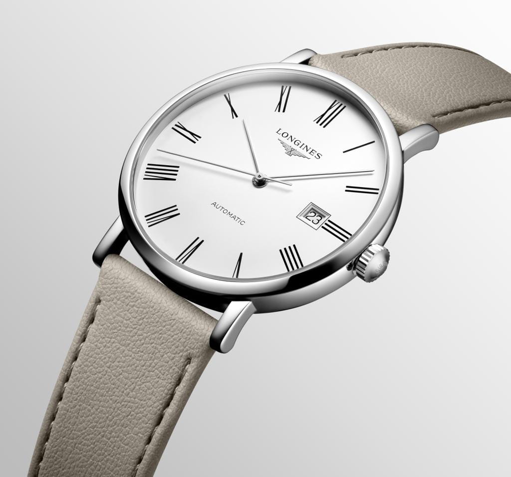 Longines Longines Elegant Collection L4.911.4.11.0 механические мужские часы часы крупный план белый циферблата