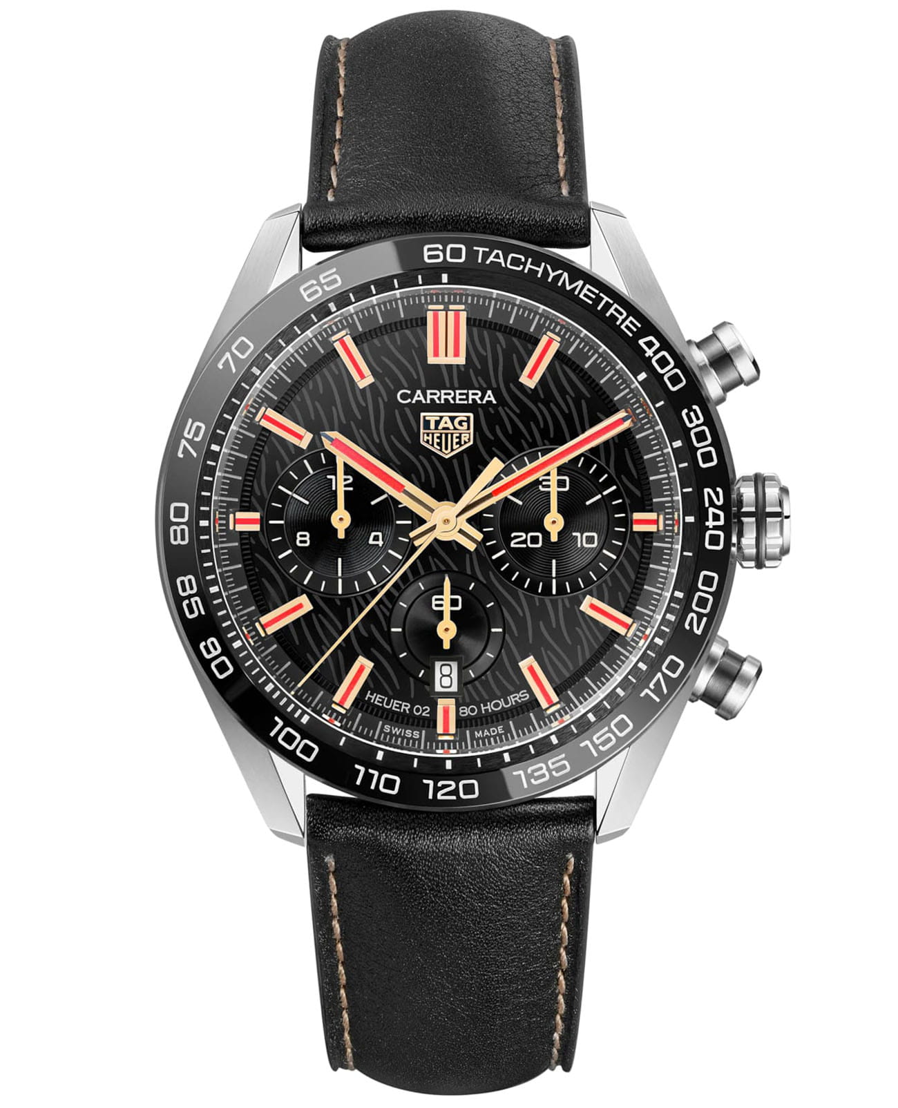 TAG Heuer Tag Heuer Carrera Year of the Rabbit CBN2A1L.FC6521  CBN2A1L.FC6521 механические мужские часы черный циферблат, браслет кожаный — вид спереди
