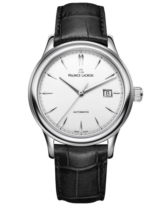 Maurice Lacroix Maurice Lacroix Les Classiques LC6098-SS001-130-1  LC6098-SS001-130-1 механические мужские часы  циферблат, браслет кожаный — вид спереди