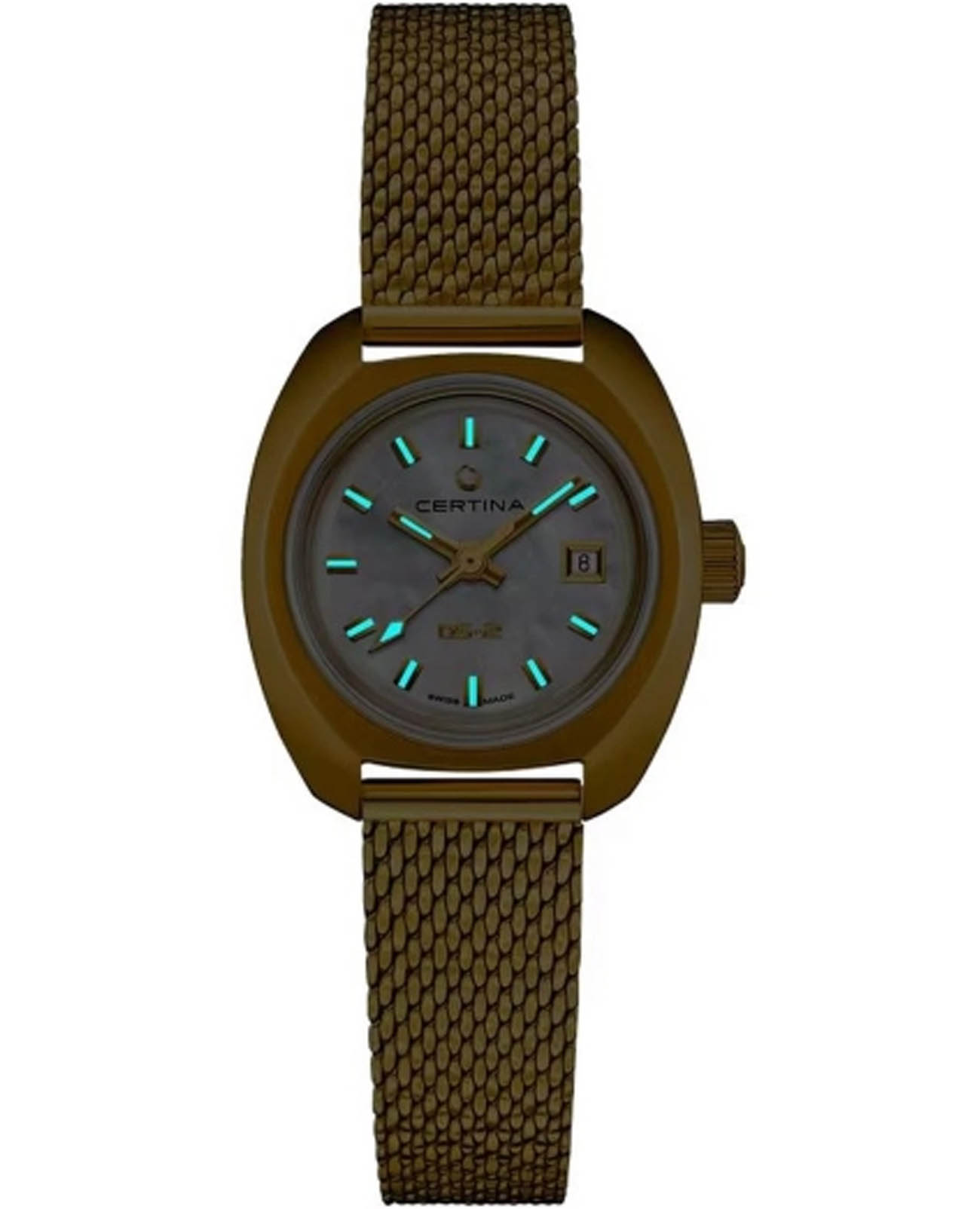 Certina Certina DS-2 C024.207.33.111.00, sport швейцария женские часы на браслете нержавеющая сталь с pvd-покрытием боковой вид