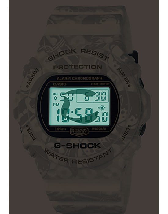 Casio Casio G-Shock DW-5700SLG-7DR, g-shock япония мужские часы на браслете пластик боковой вид